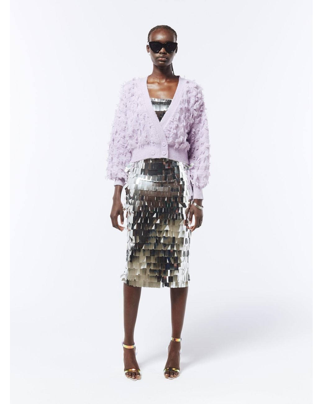 Sour Figs Purple Fringed Checkerboard Cardigan