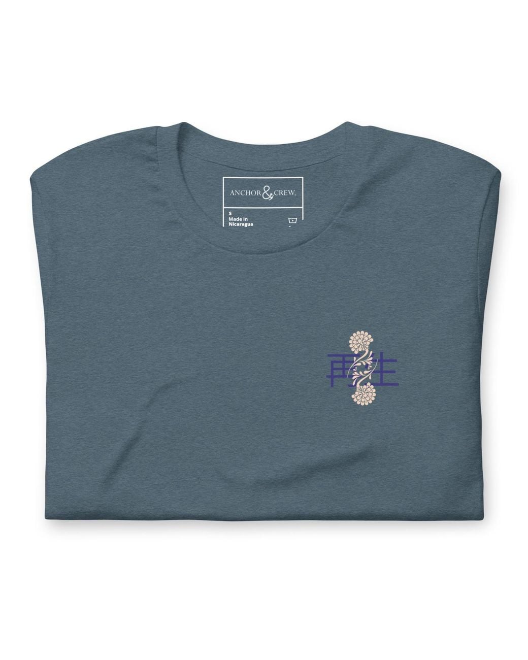 Anchor and Crew Blue Heather Ten Vhs Japan Era Organic Cotton T-Shirt for men