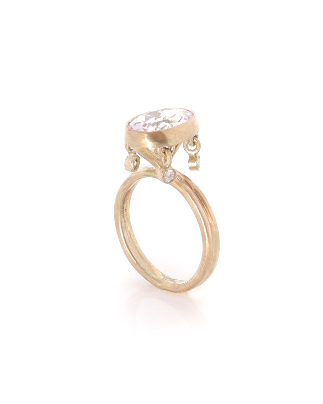 Gabriella Alicia Metallic Neutrals Morganite And Diamond Ring