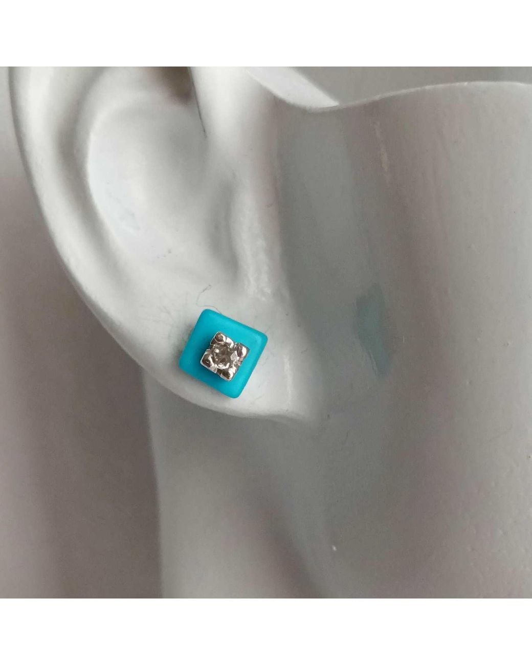 Lily Flo Jewellery Blue Lab Grown Diamonds Stud Earrings