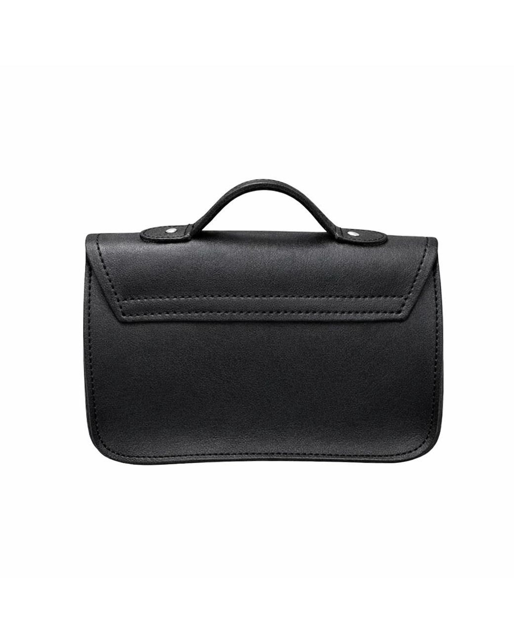 Zatchels Black Handmade Tannery Leather & Tweed Cross Body Micro Satchel Plus
