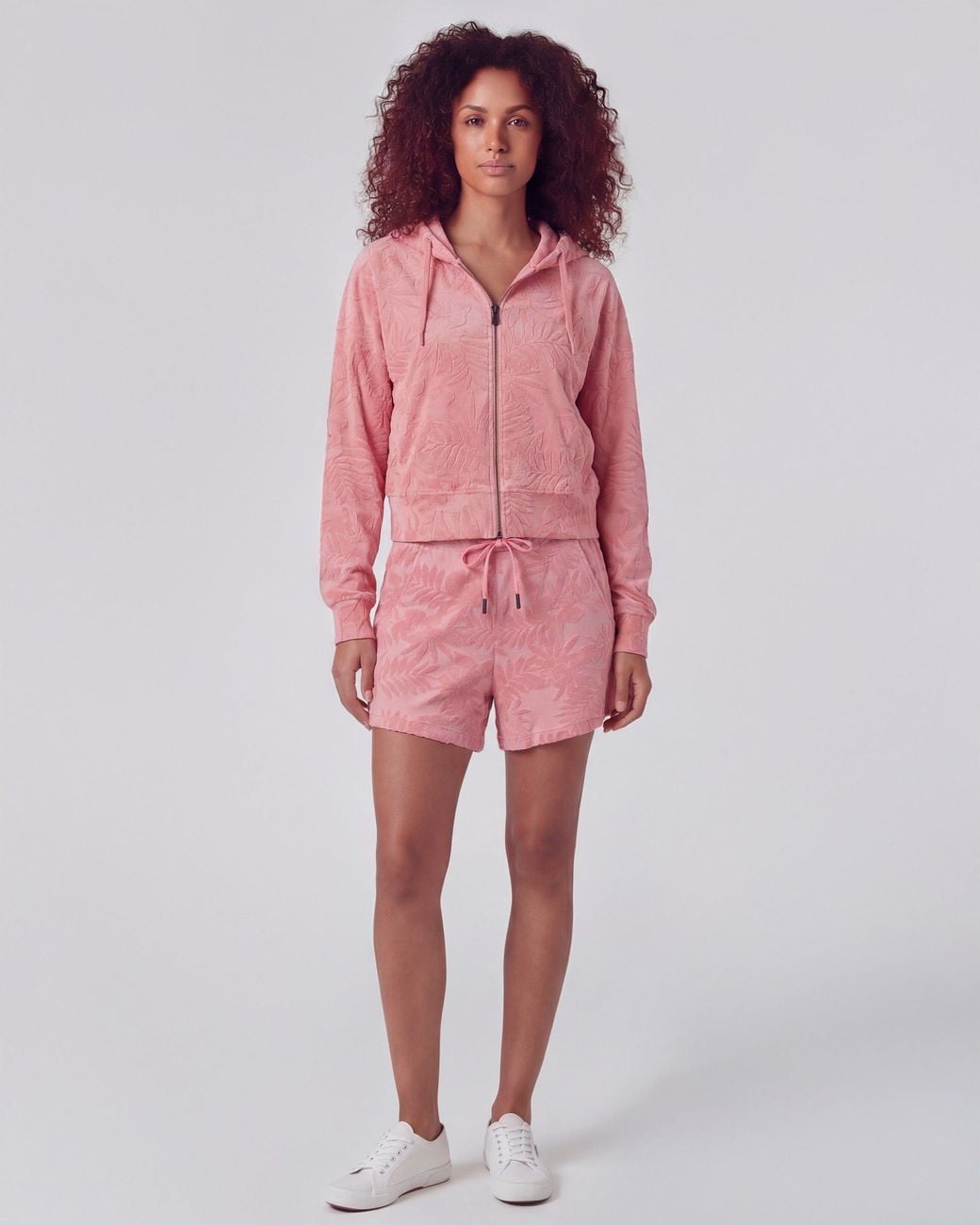 Lords of Harlech Red Tess Coral Drawstring Terry Toweling Short