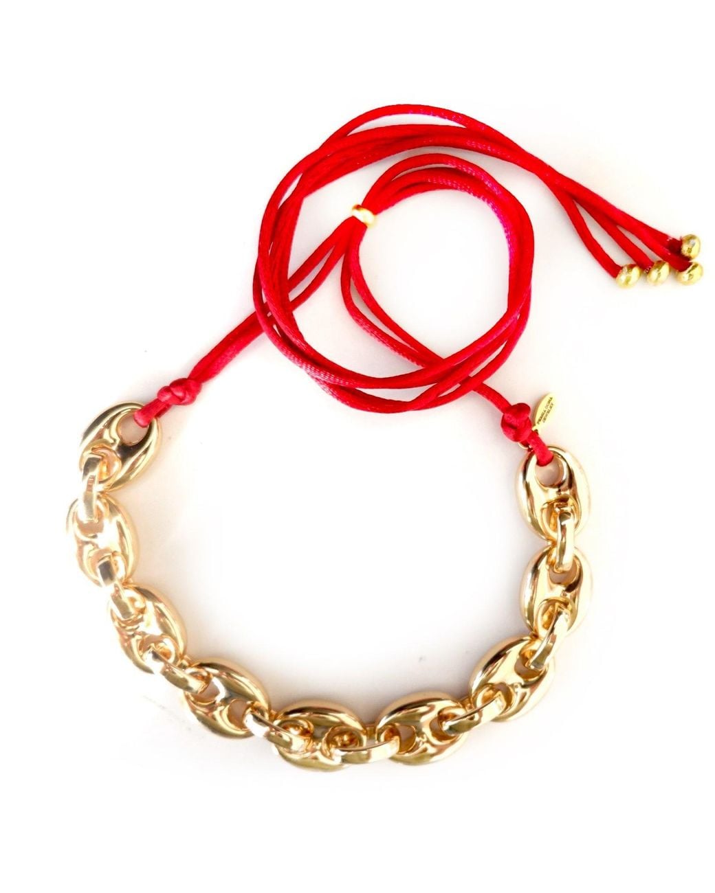 Persia Dona Jewelry Red Puffy Gg Link Chain Necklace