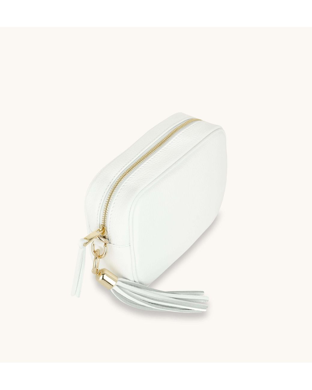 Apatchy London White The Tassel Leather Crossbody Bag
