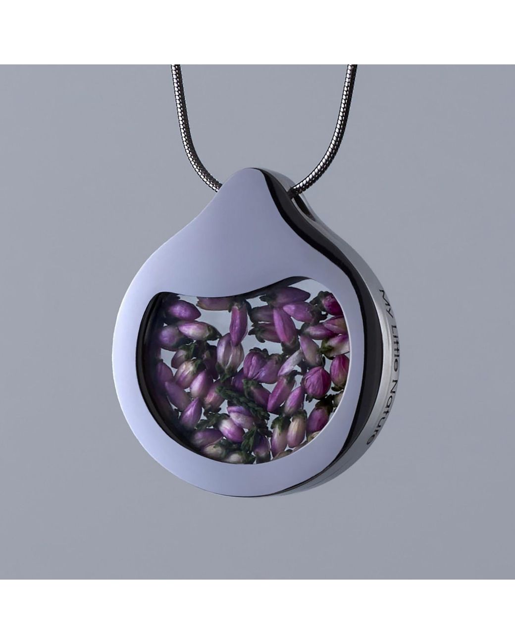 My Little Nature Blue Handcrafted Necklace With Scottish Heather Flower Blossoms