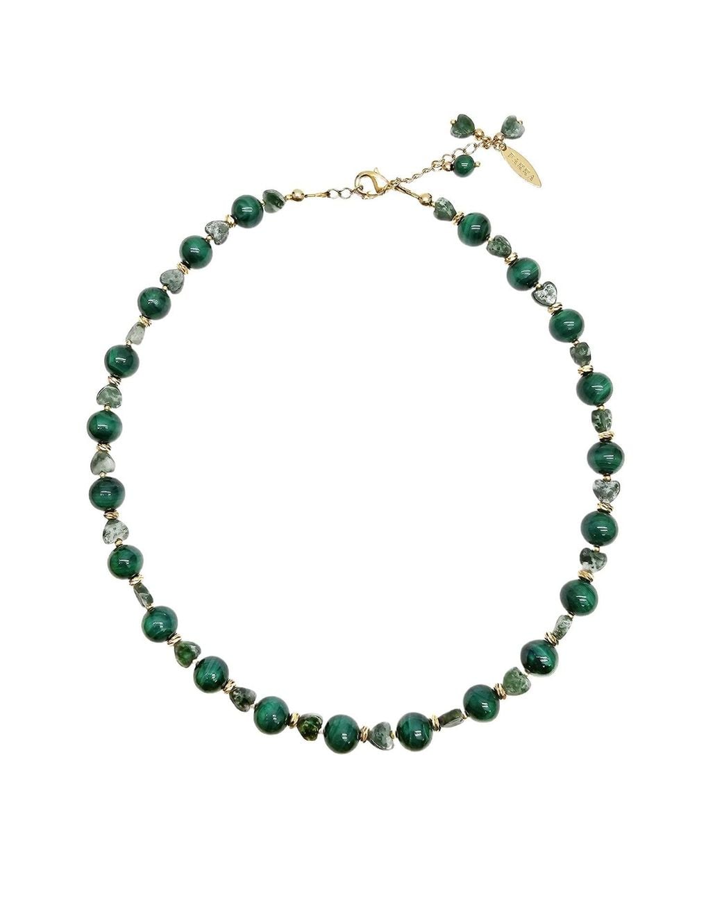Farra Black Malachite With Heart Shape Agate Choker Necklace
