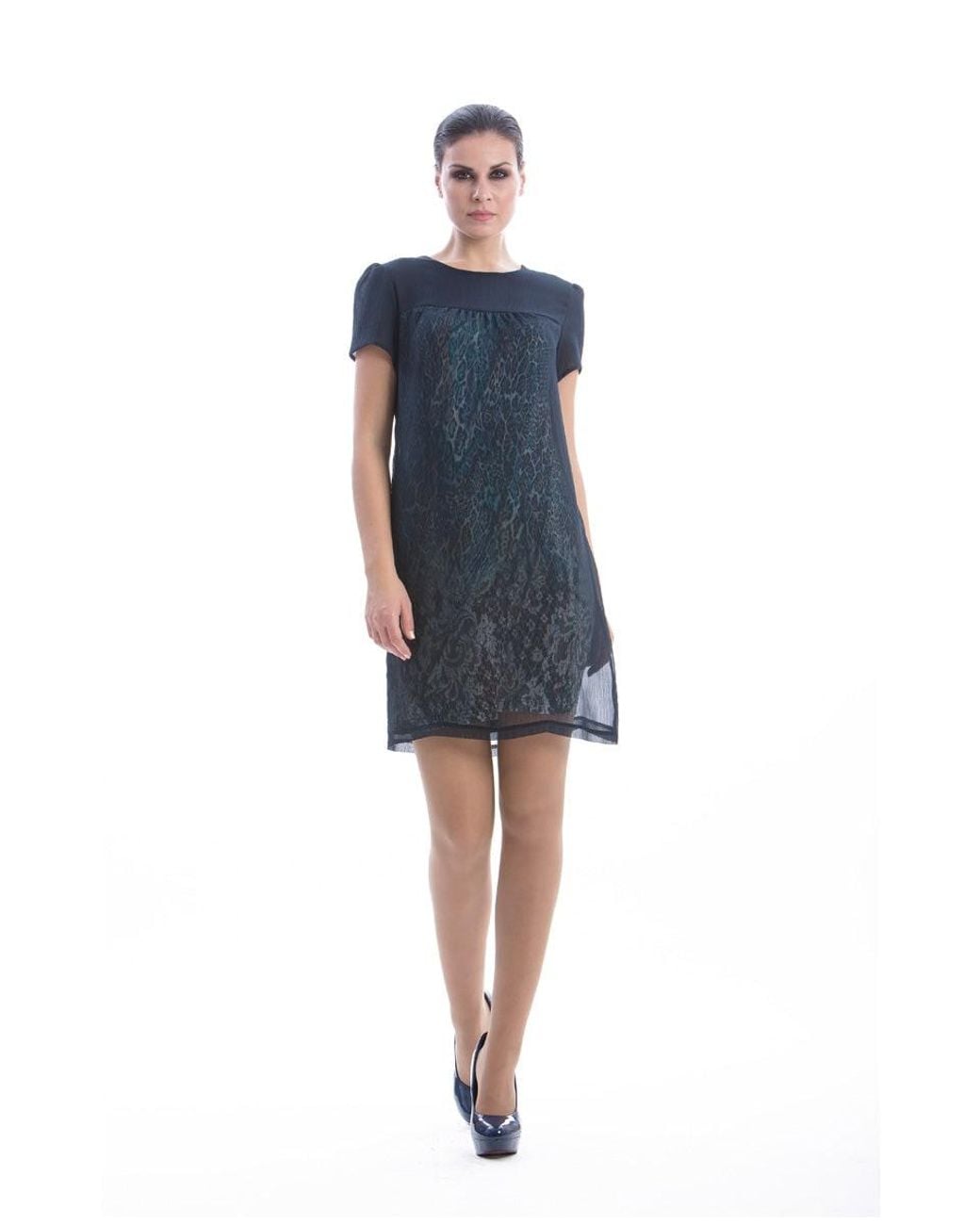 Conquista Black Double Layer Dress
