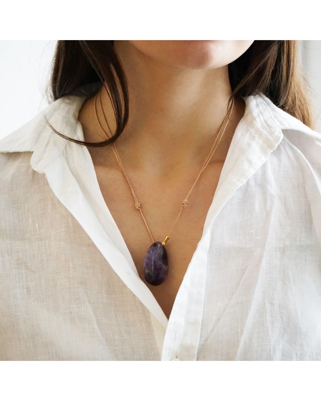 Smilla Brav Purple Neutrals Amethyst Necklace