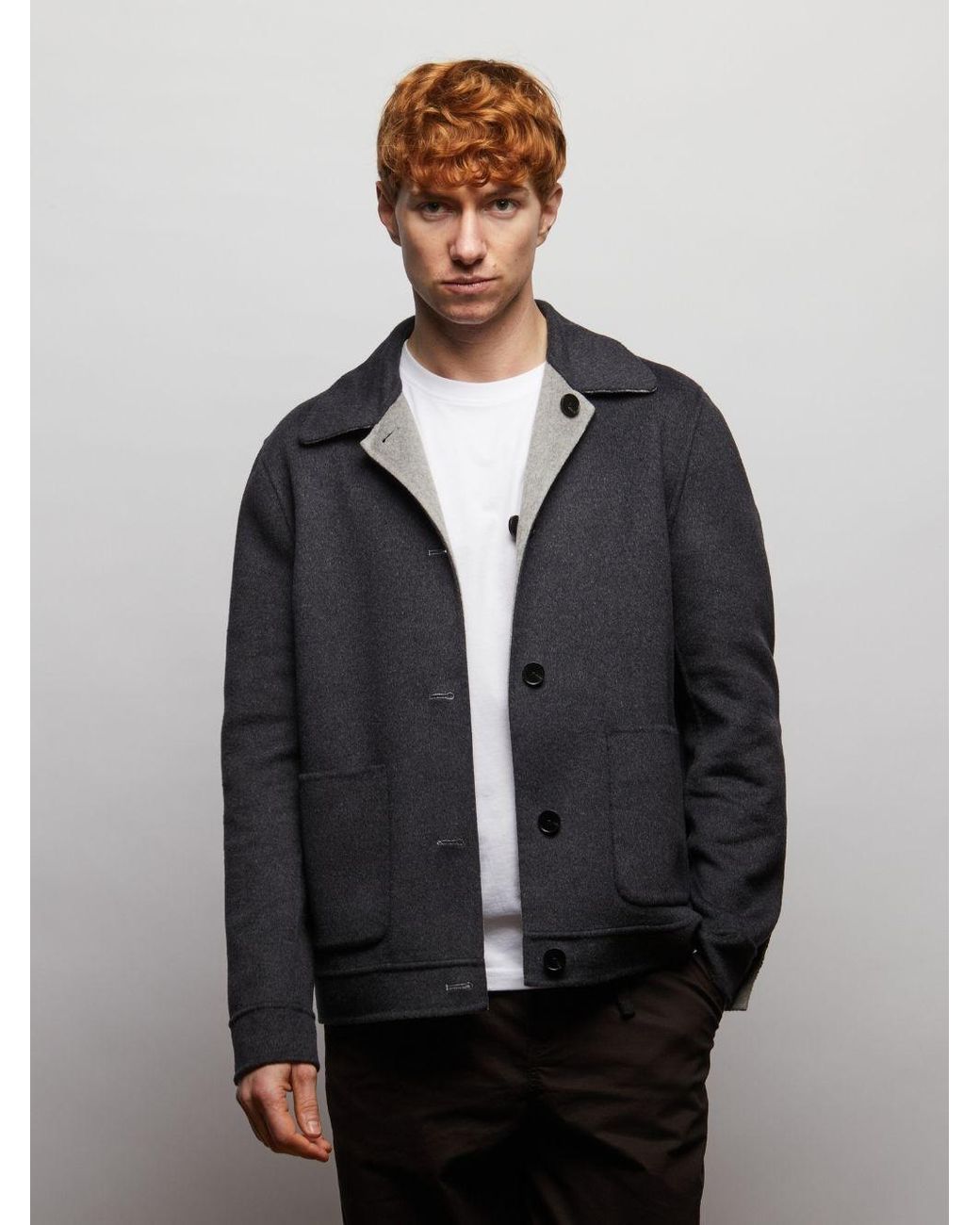 Guards London Gray Irish Reversible Wool Blend Jacket for men