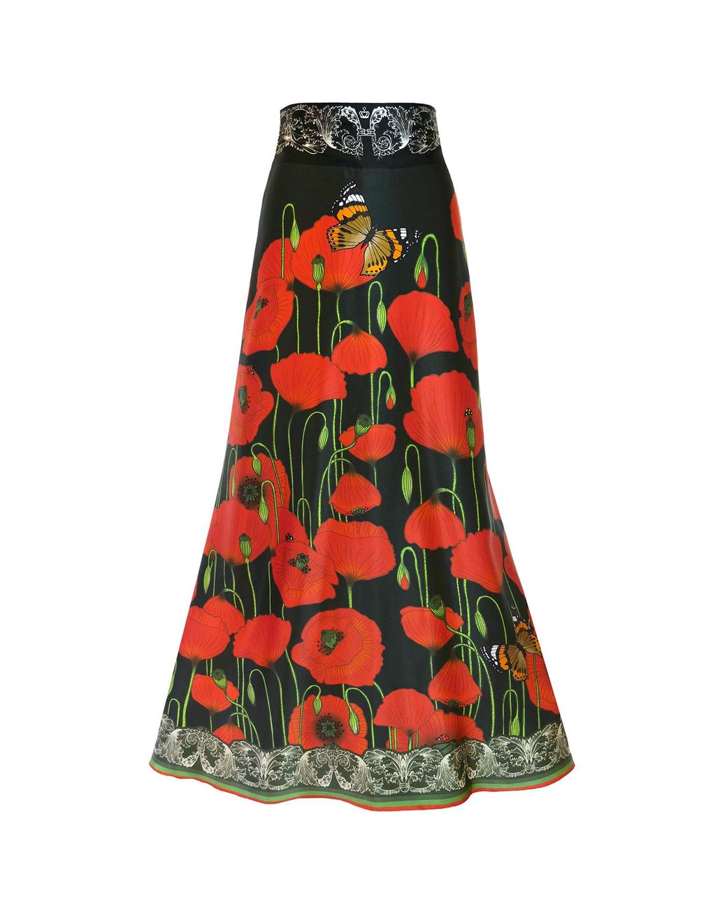 Kueen Red Silk Skirt