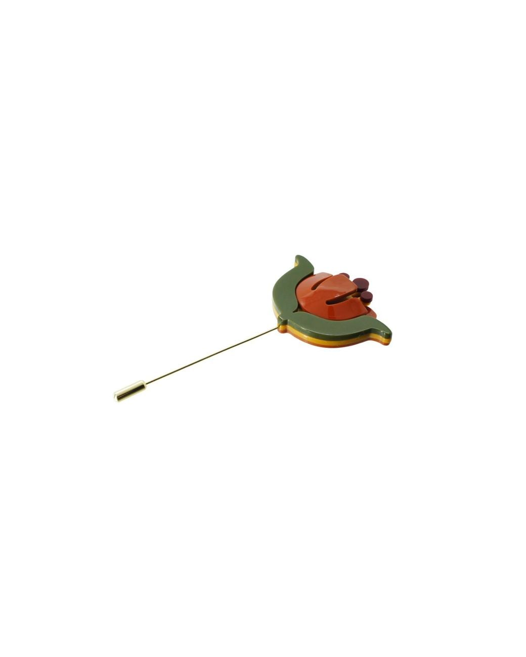 Gissa Bicalho White Brooch Stem Pequi Flower Cinnamon