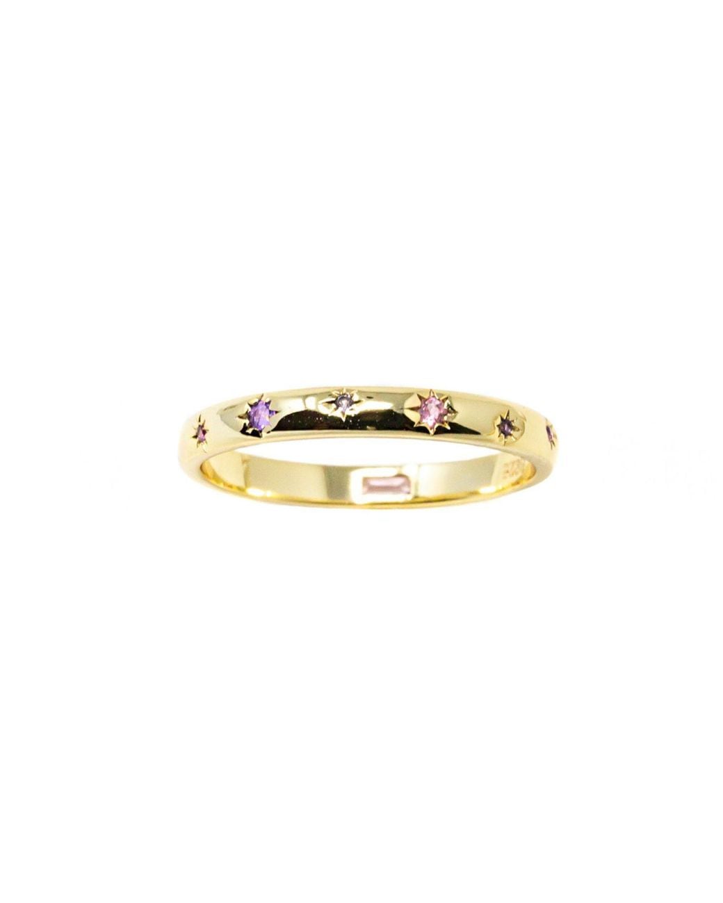 NASI SILVER Metallic Scatter Band Both Sides Now Ring Dusk Edition Star Ring