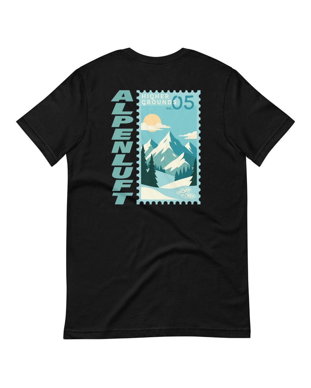 Anchor and Crew Black Higher Grounds Postmark Organic Cotton T-Shirt