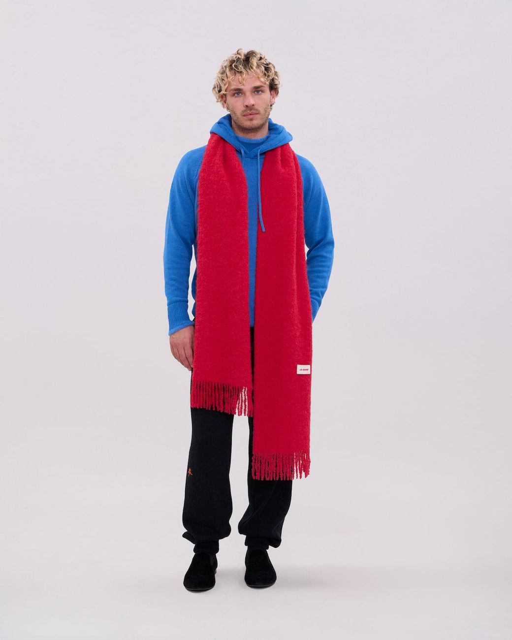 La Granni Red Oversized Alpaca Scarf