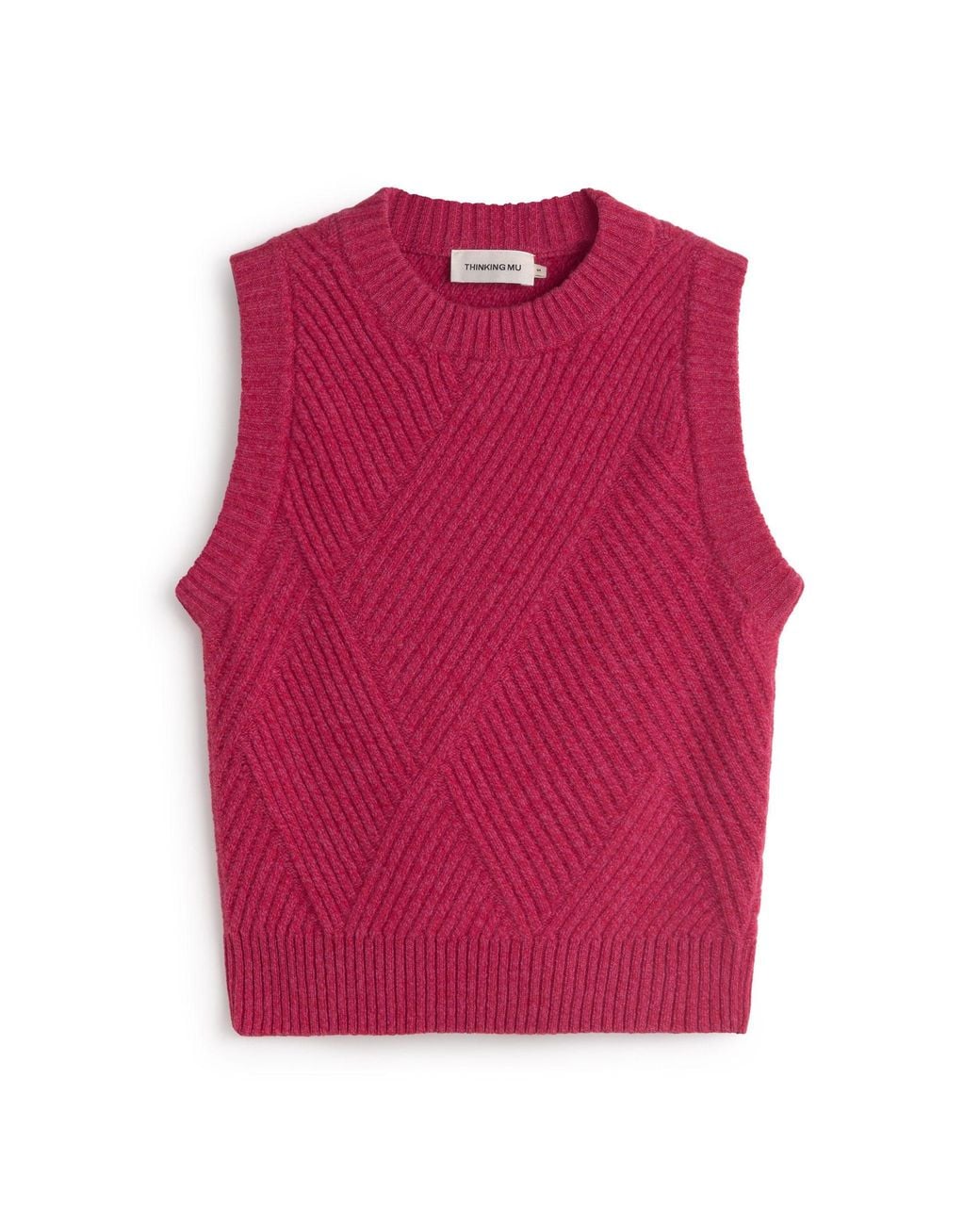 Thinking Mu Pink Wool Kaia Vest