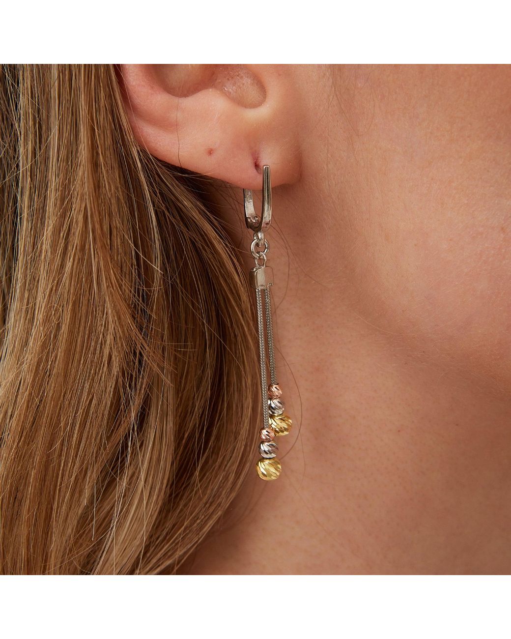 Spero London Metallic Dorissa Sterling Drop Earring Multicolour Beads