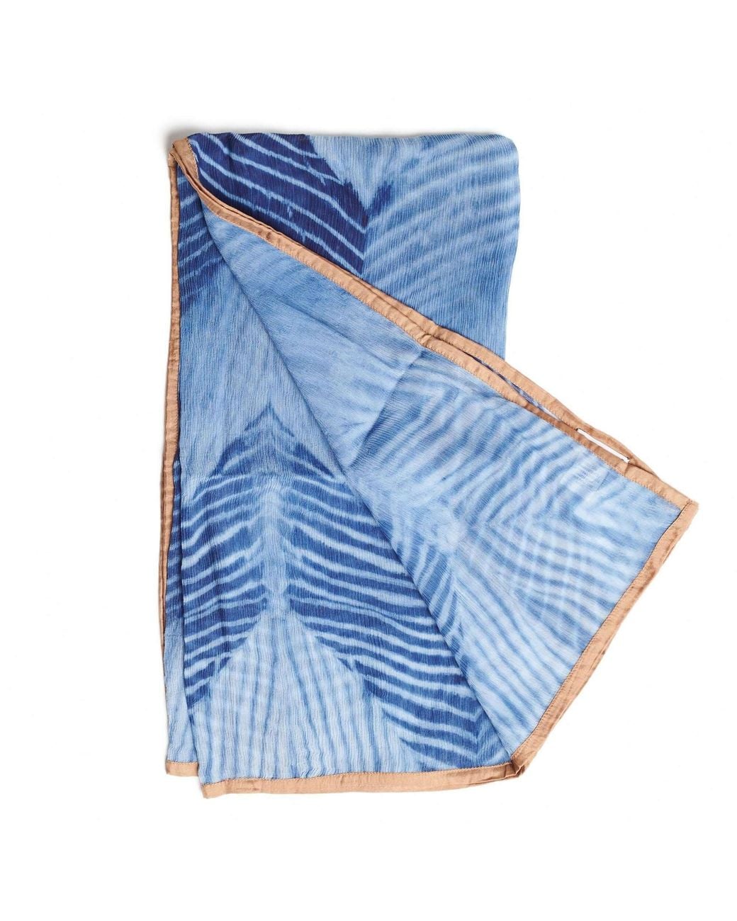 Variously Blue Samu Hand Printed Shibori Silk Chiffon Scarf