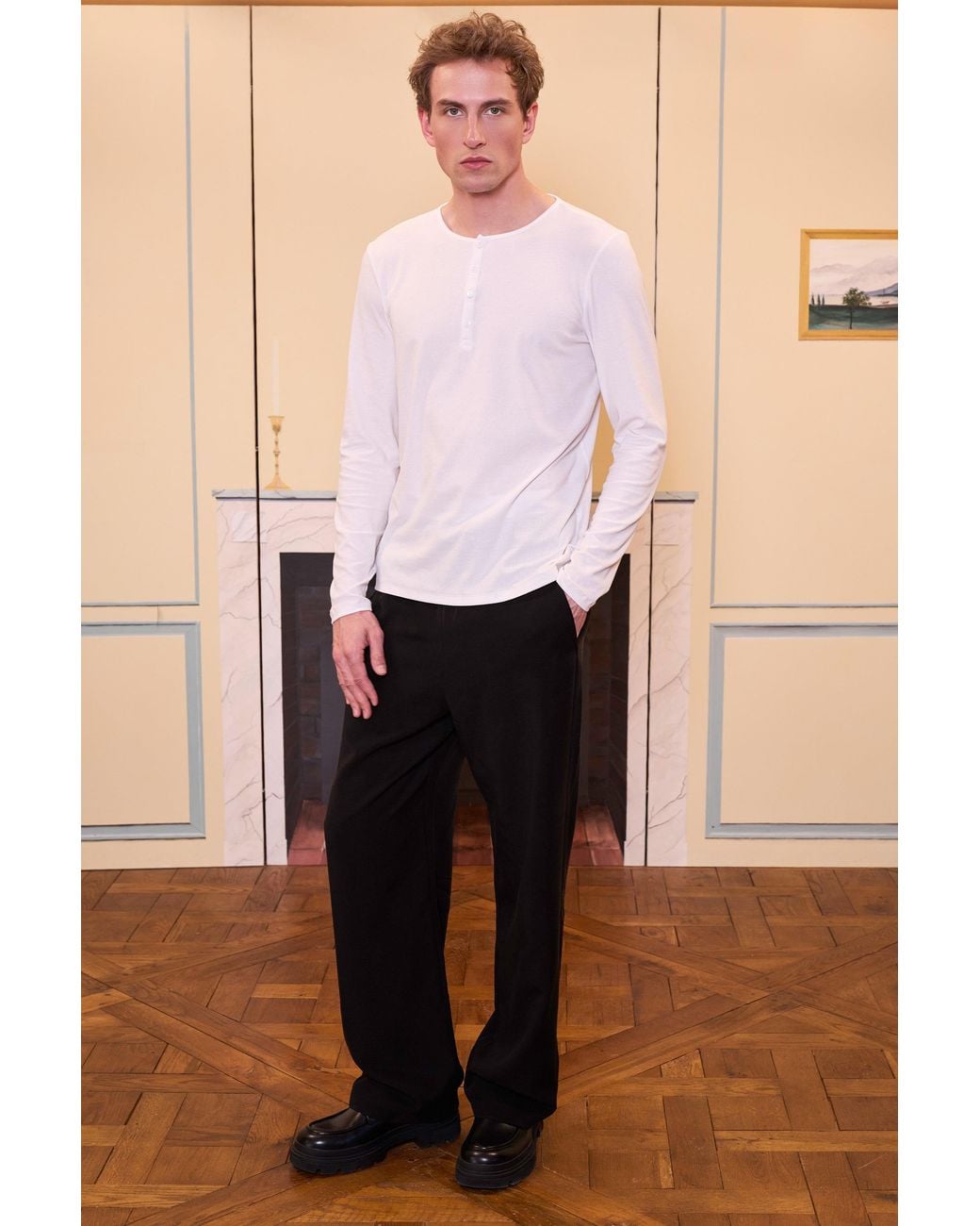 Pcfg Black Daydreamers Relaxed Fit Wide Leg Pants for men