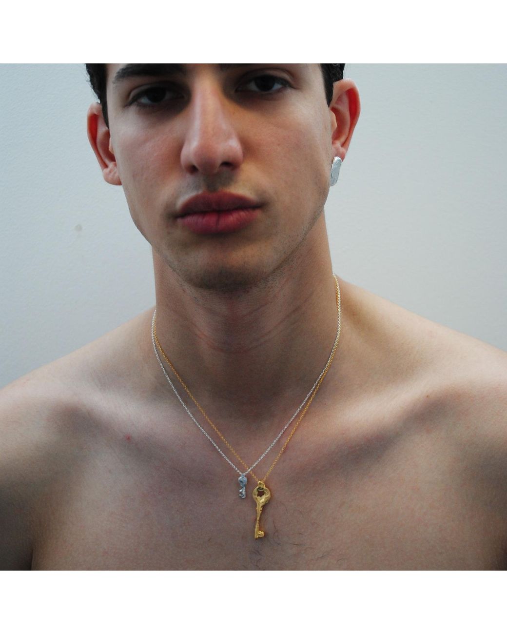 De Roms Metallic The Unfolding Molten Large Key Necklace