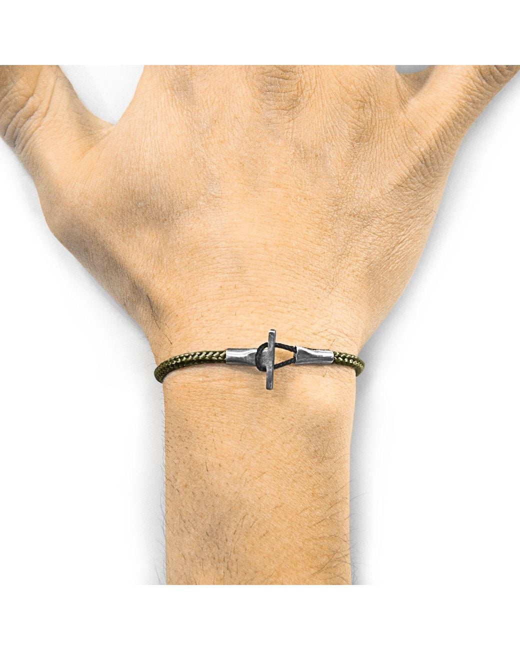 Anchor and Crew Metallic Khaki Cambridge & Rope Bracelet for men