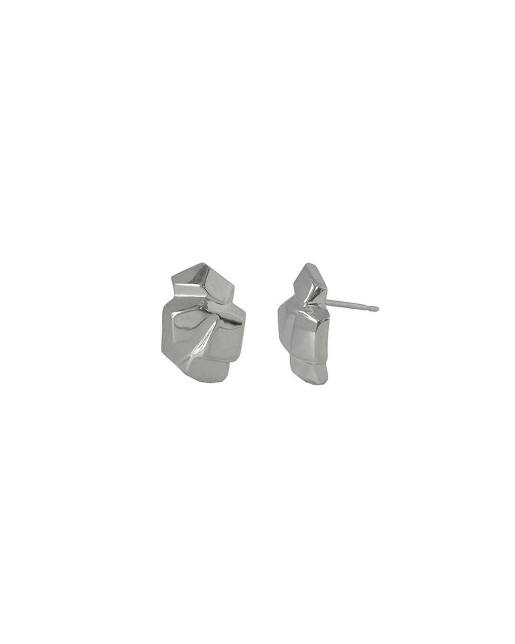Edge Only Metallic Rock Earrings Sterling