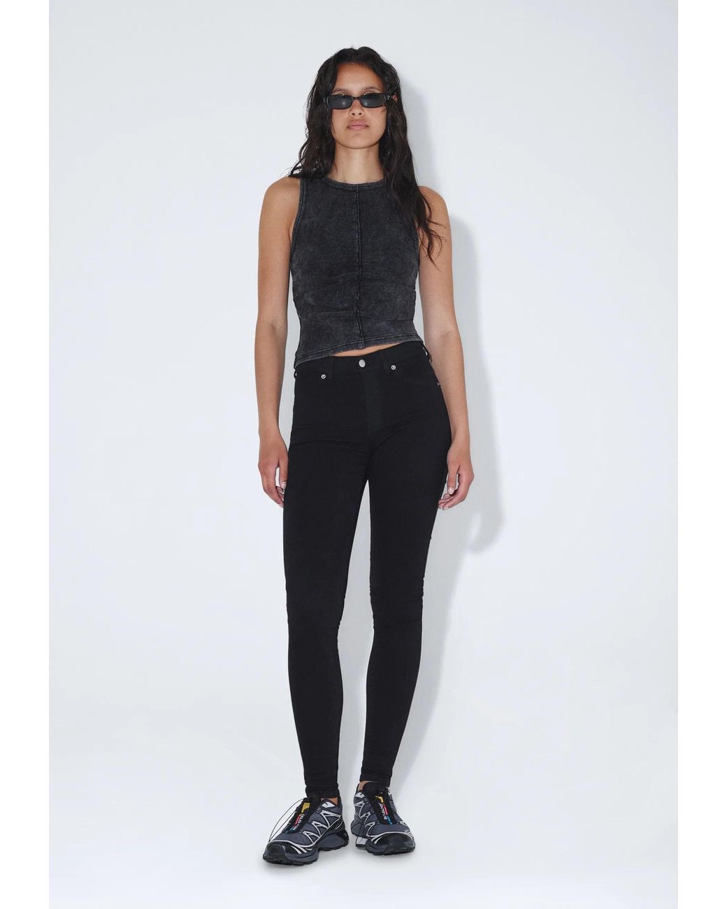 Dr. Denim Black Plenty Mid Skinny