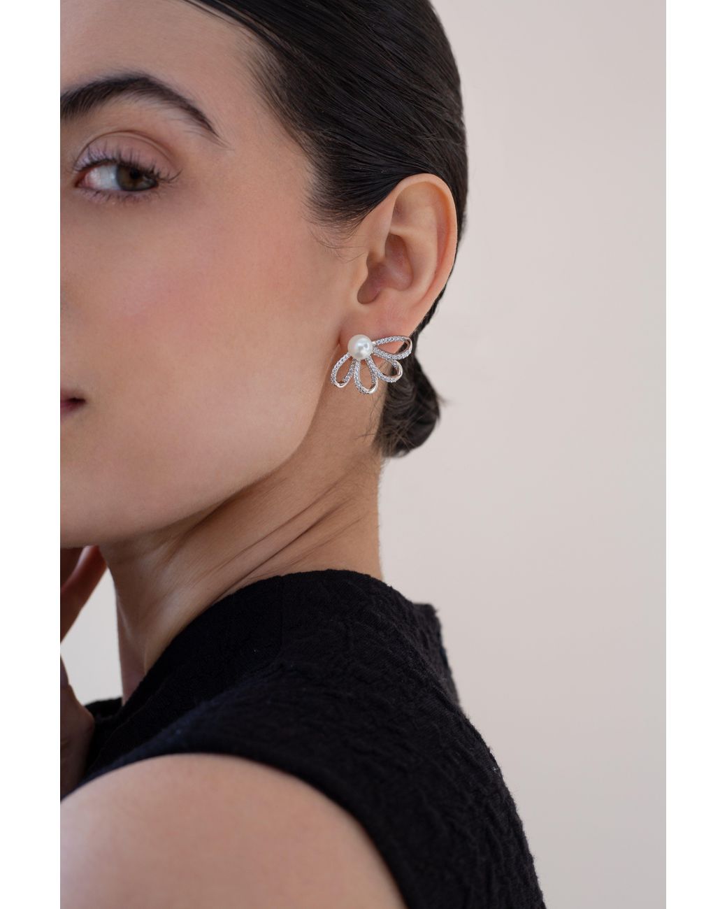 Zynnia Collective Metallic Half Bloom Earrings