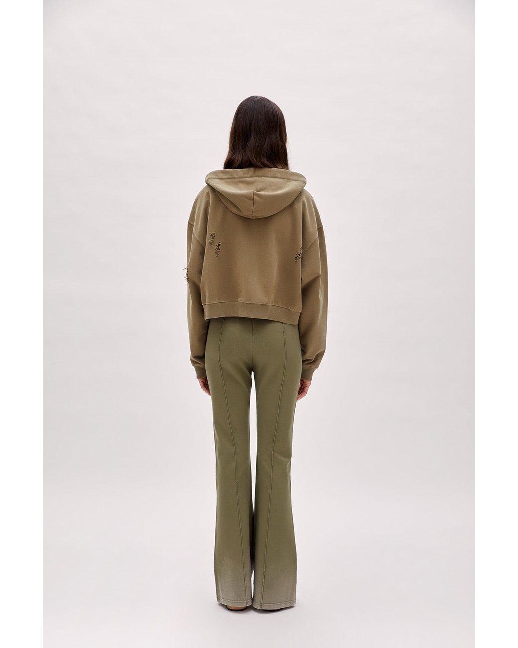 Pcfg Natural Destroyed Zip Up Hoodie