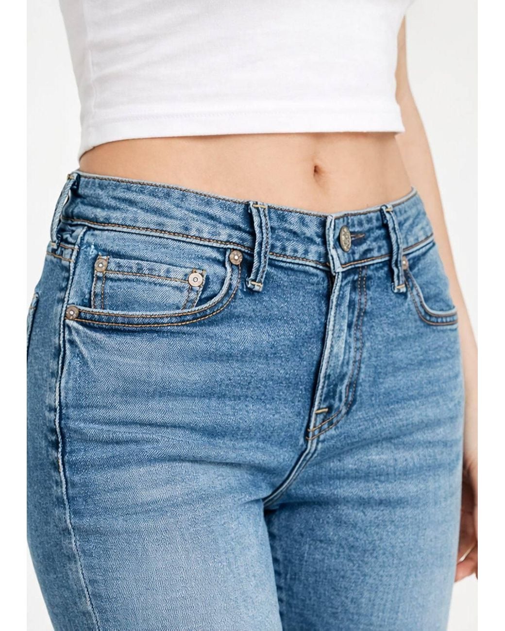NOEND Blue Scarlett Mid Rise Flare