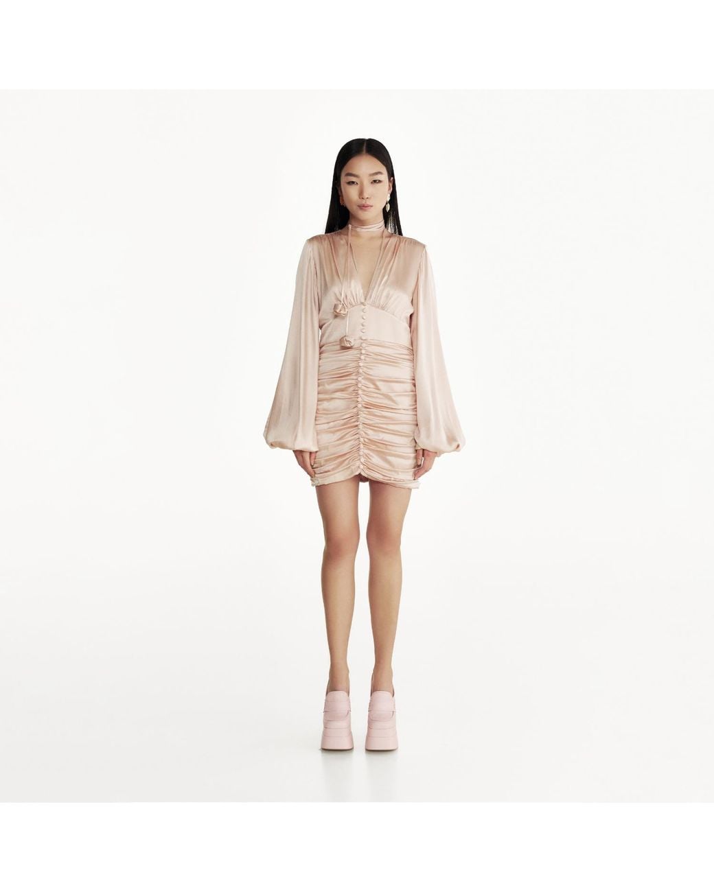 Lita Couture Pink Ruched Mini Dress