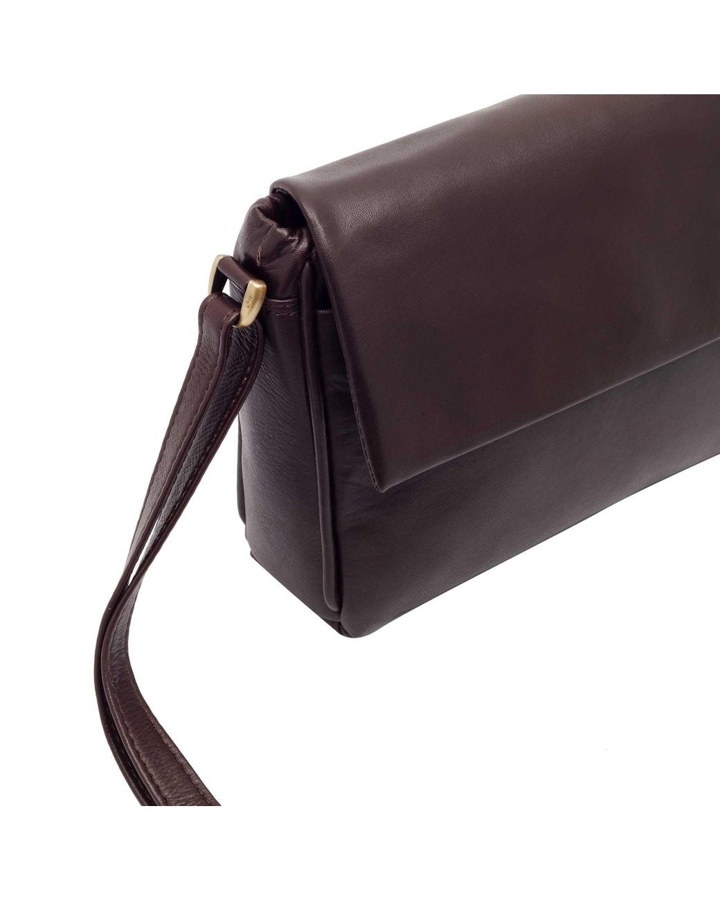 Lloyd Baker Brown Gulmarg Leather Flap-Over Crossbody Bag