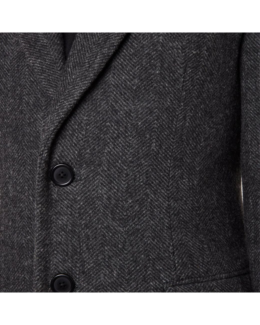 SEREN LONDON Gray Single Breasted Wool Coat for men