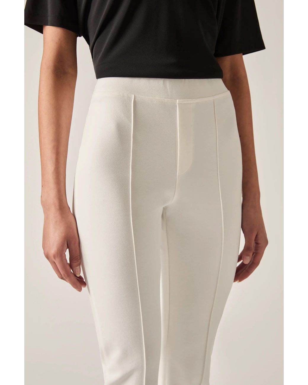 James Lakeland Gray Cigarette Trousers Cream