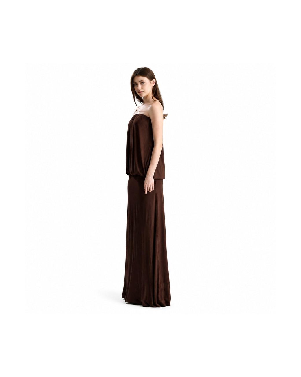 Maison De Gala Brown Valerie Mocha Maxi Dress