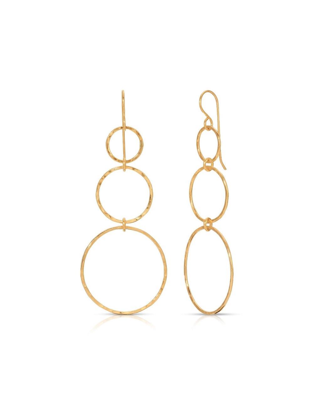 Heather Hawkins Jewelry Metallic Graduated Three Link Earrings