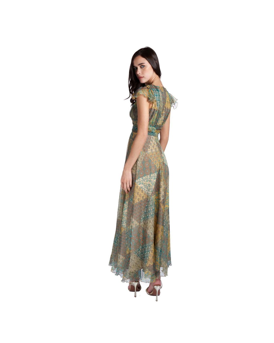 Sofia Tsereteli Green Crepon Silk Dress