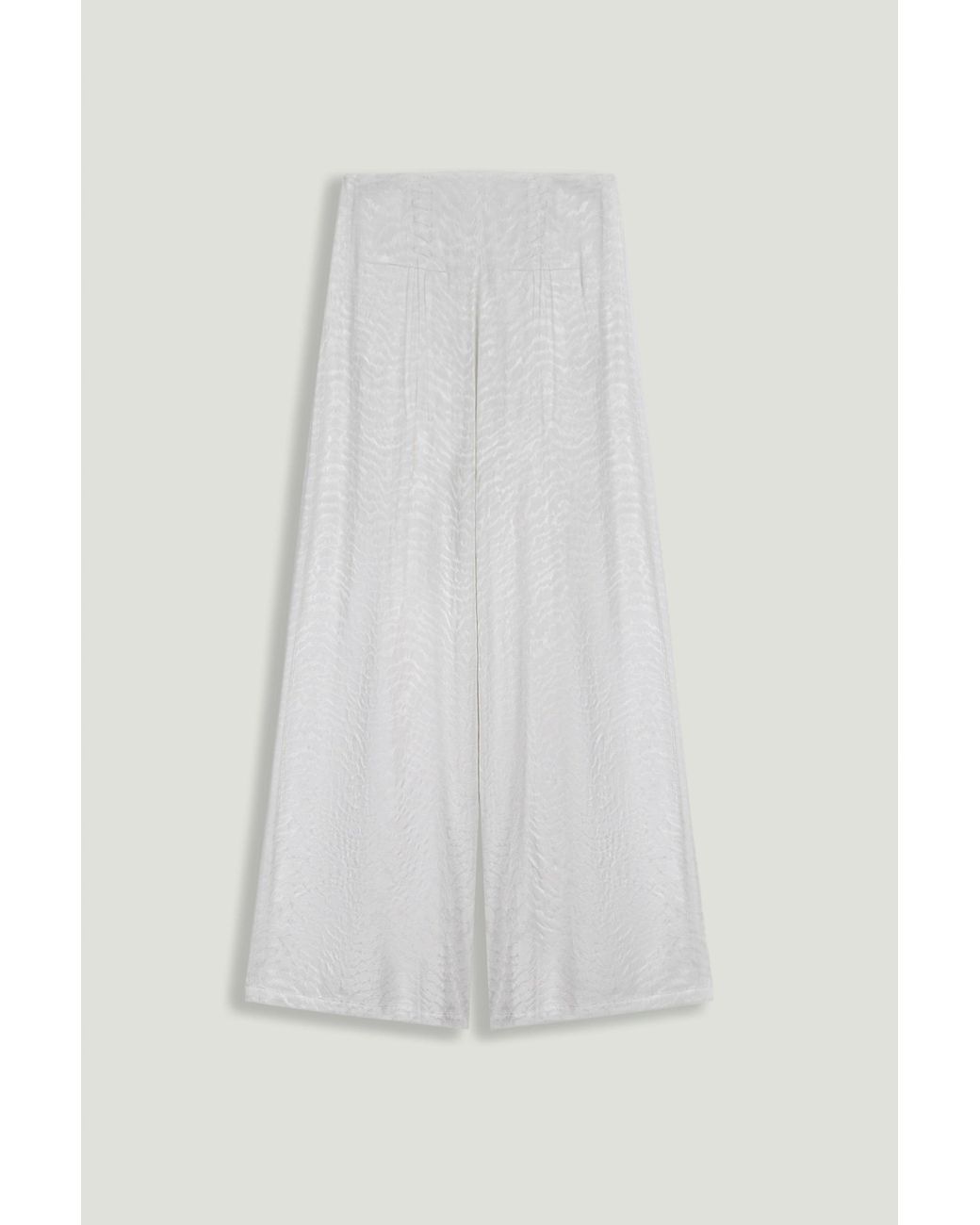 Nocturne White Lace-Up Wide-Leg Pants