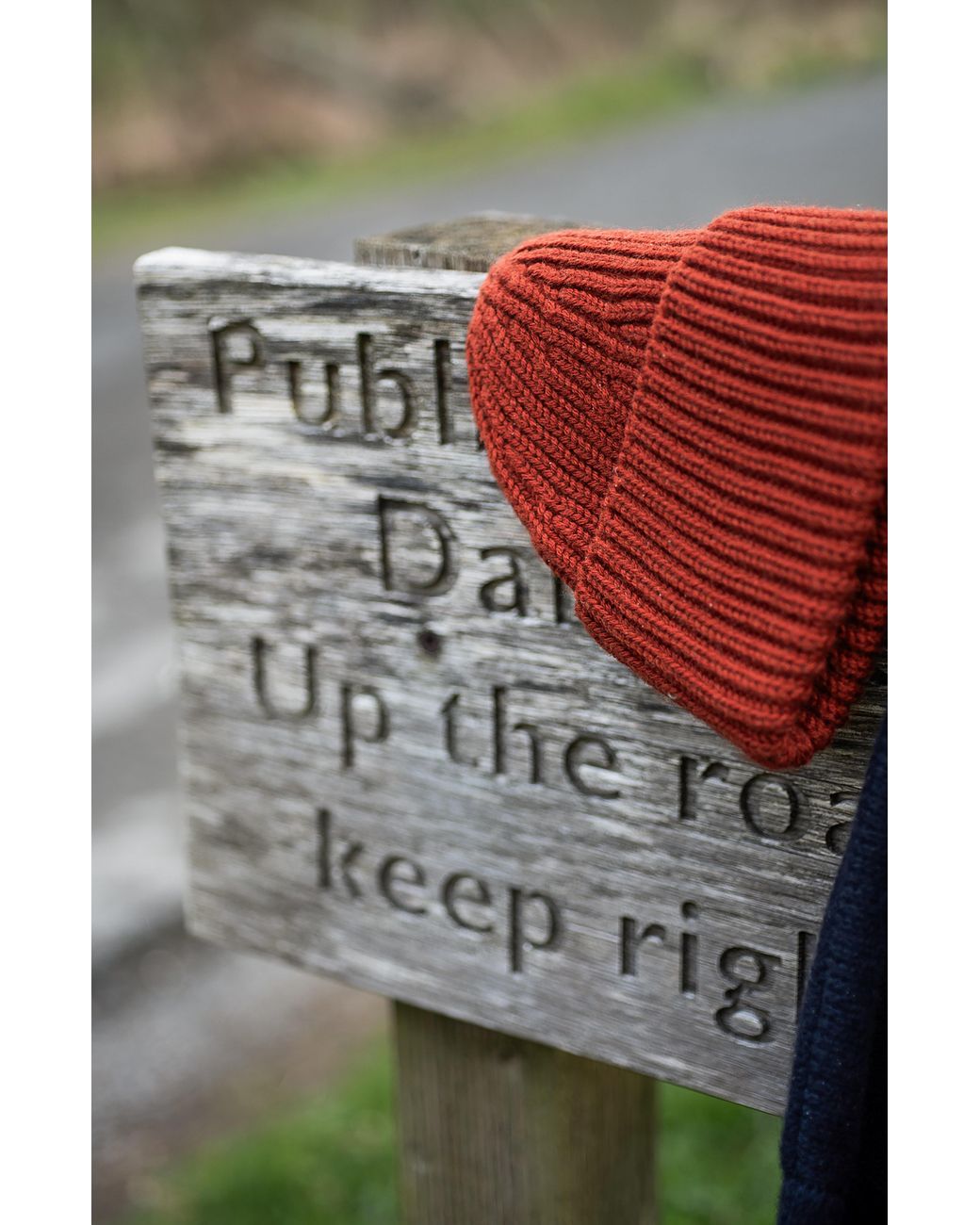 Paul James Knitwear Red Heavyweight Extra Fine Merino Caster Fisherman Beanie for men