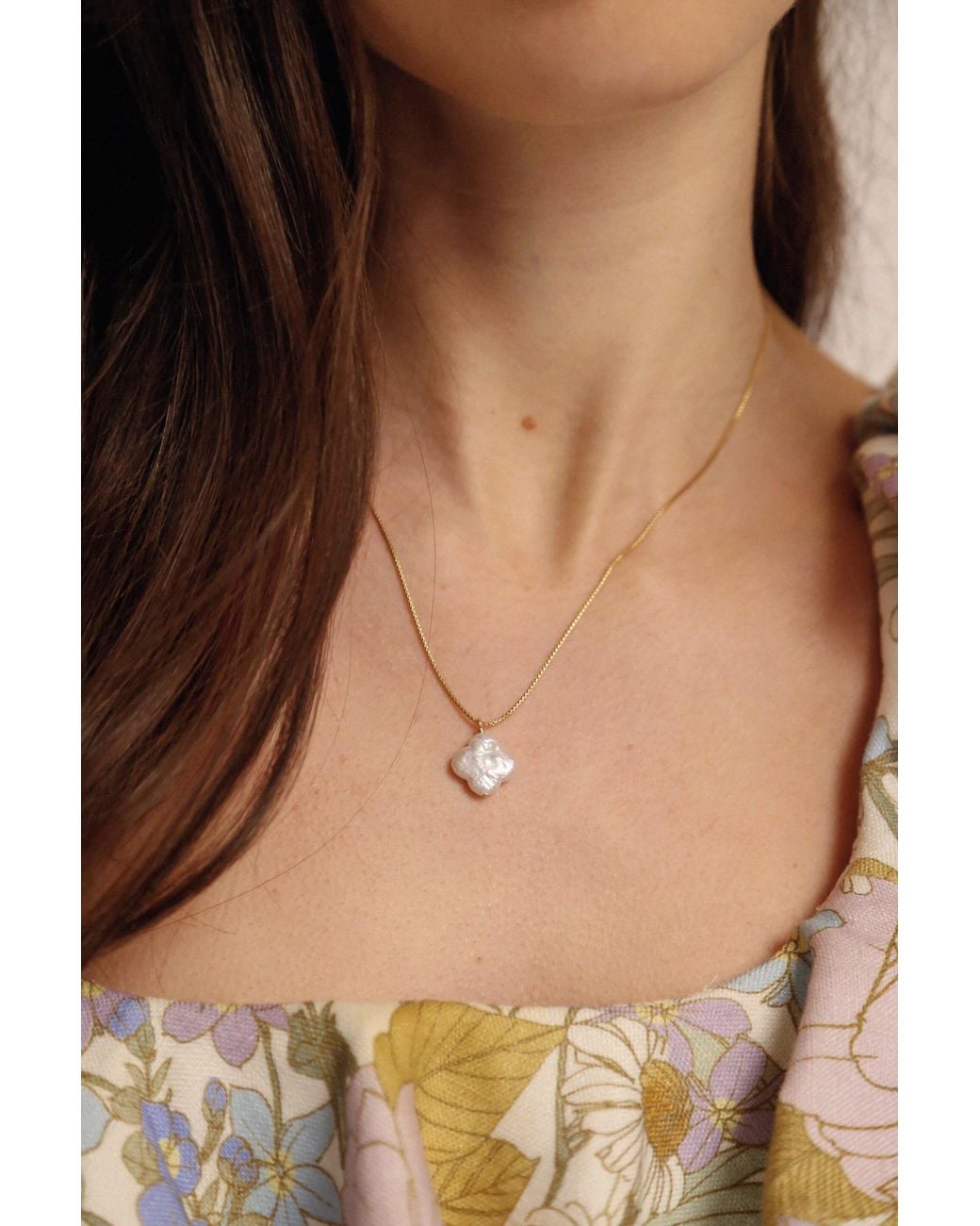 Katy Faye Metallic Anaïs Pearl Necklace
