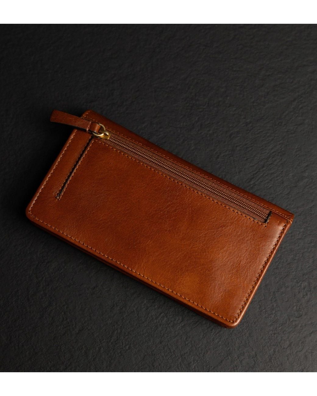 Time Resistance Brown Leather Continental Wallet