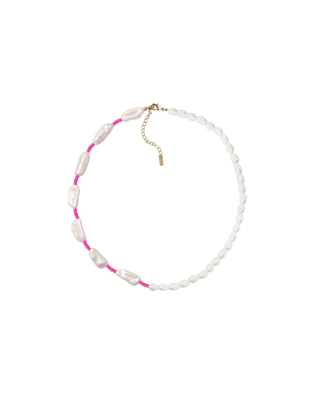 Adriana Pappas Designs White Beaded Biwa Pearl Choker