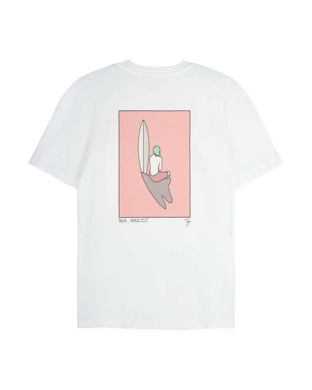 Sea_Washed White Sea Washed X Tom Jean Webb Surf Girl Tee for men