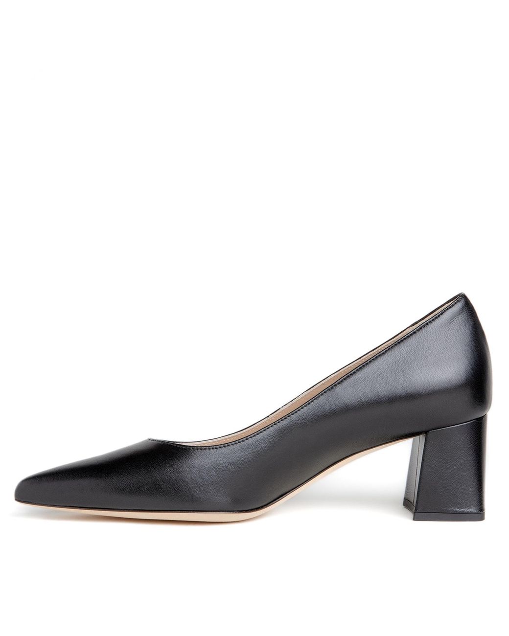 Beautiisoles by Robyn Shreiber Made in Italy Black Corina Comfortable Leather Low Heel Pump Work Or Valentine Evening