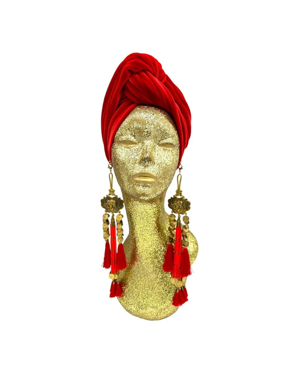 Julia Clancey Red Ruby Dream Velour Turban