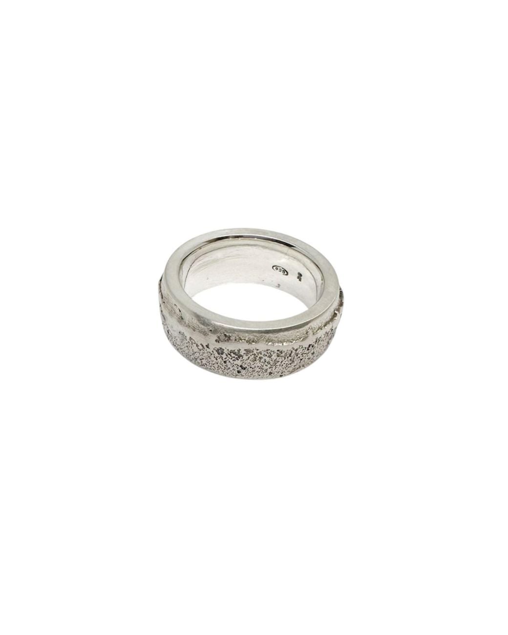 Tg-Jewellery by Tamara Gervasio Metallic Strata Band Ring – Recycled Sterling Sand Cast