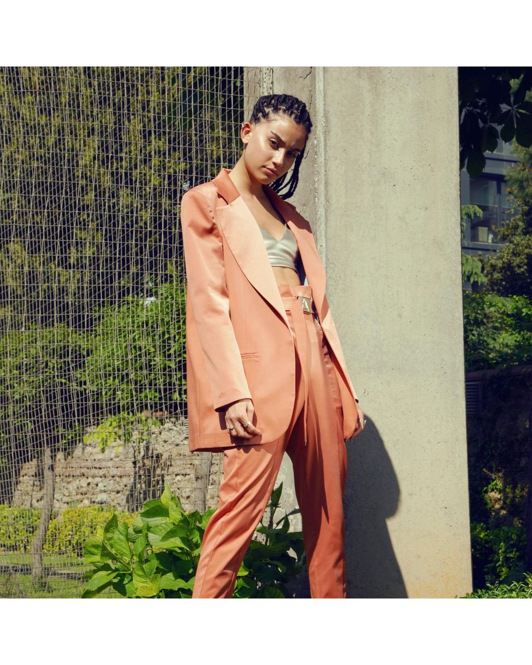 Mirimalist Metallic Janset Copper Blazer