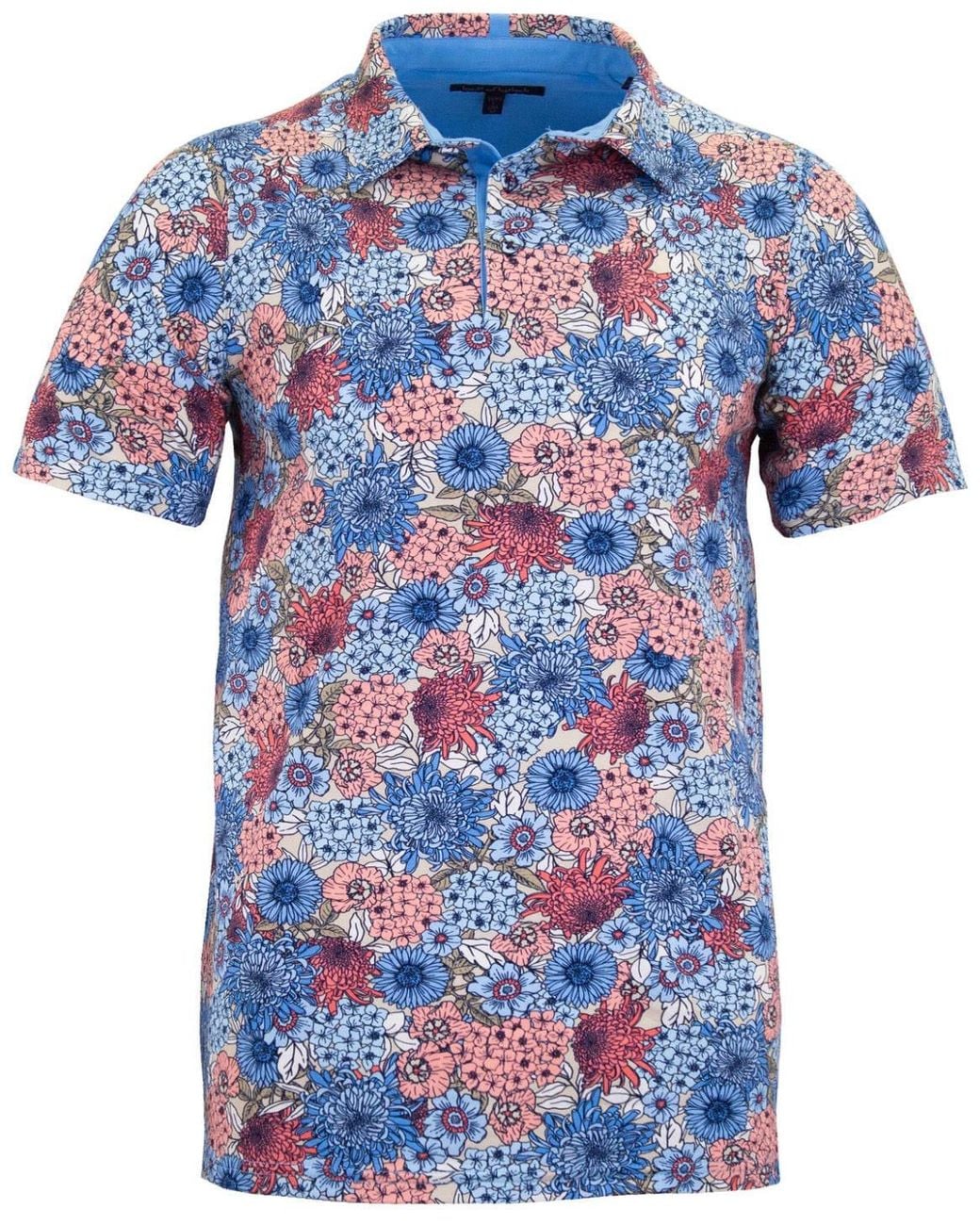 Lords of Harlech Blue Pietro Garden Party Polo Shirt for men
