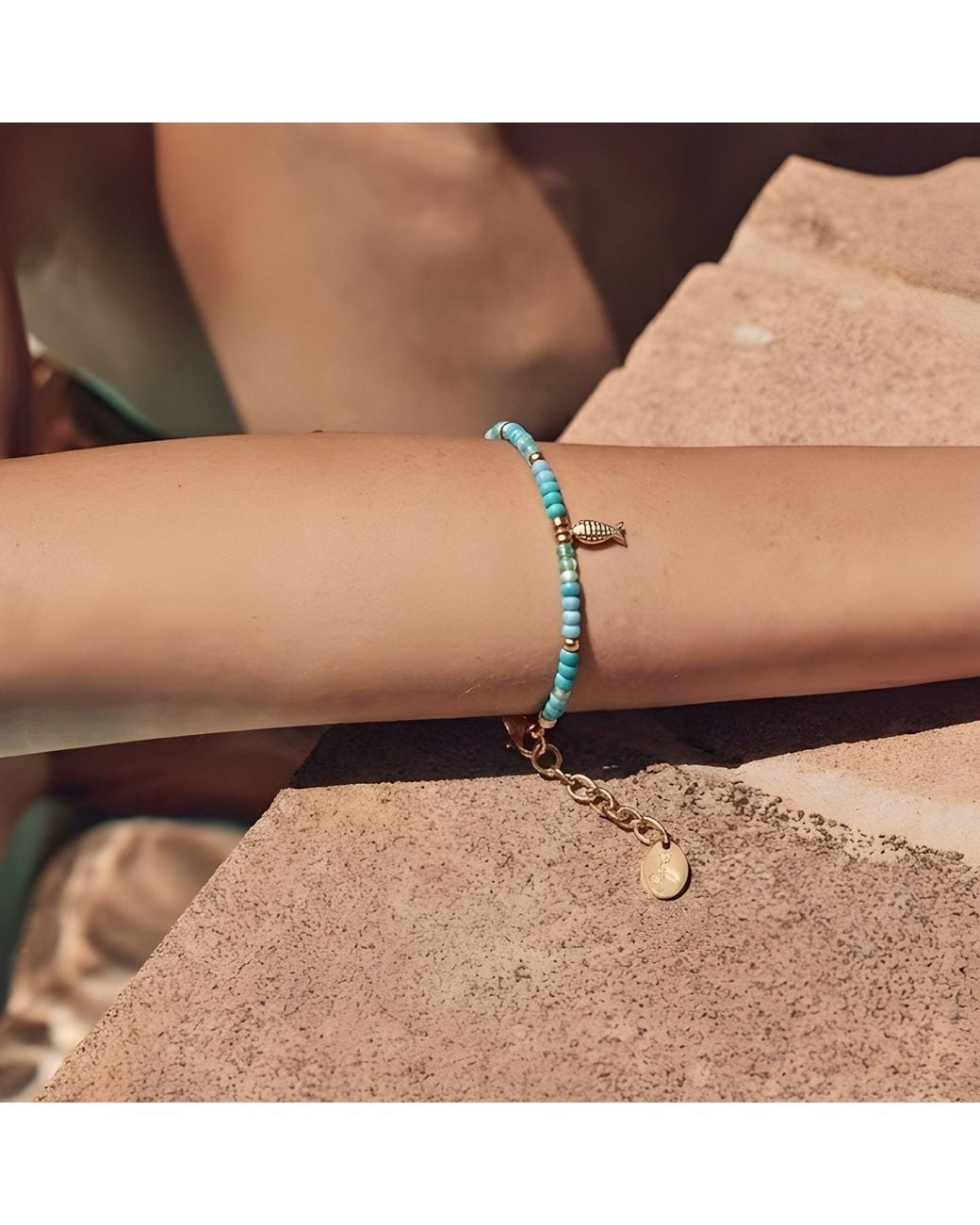 With Love Darling Blue Fish Beaded Bracelet