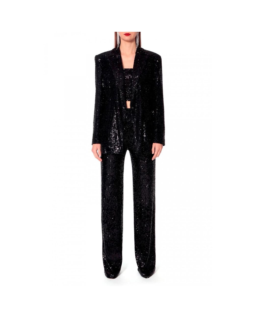 AGGI by HALEWSKI Black Luna Obsidian Sequined Blazer