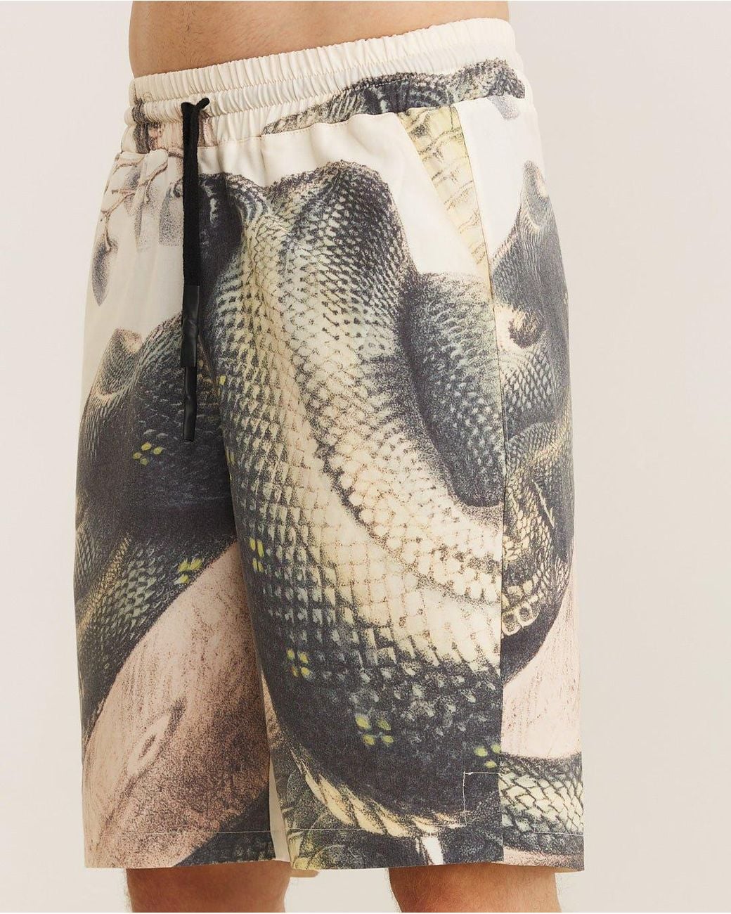 mysimplicated Natural Neutrals Short Sleeve Shirt And Bermuda Set With Snake Design for men
